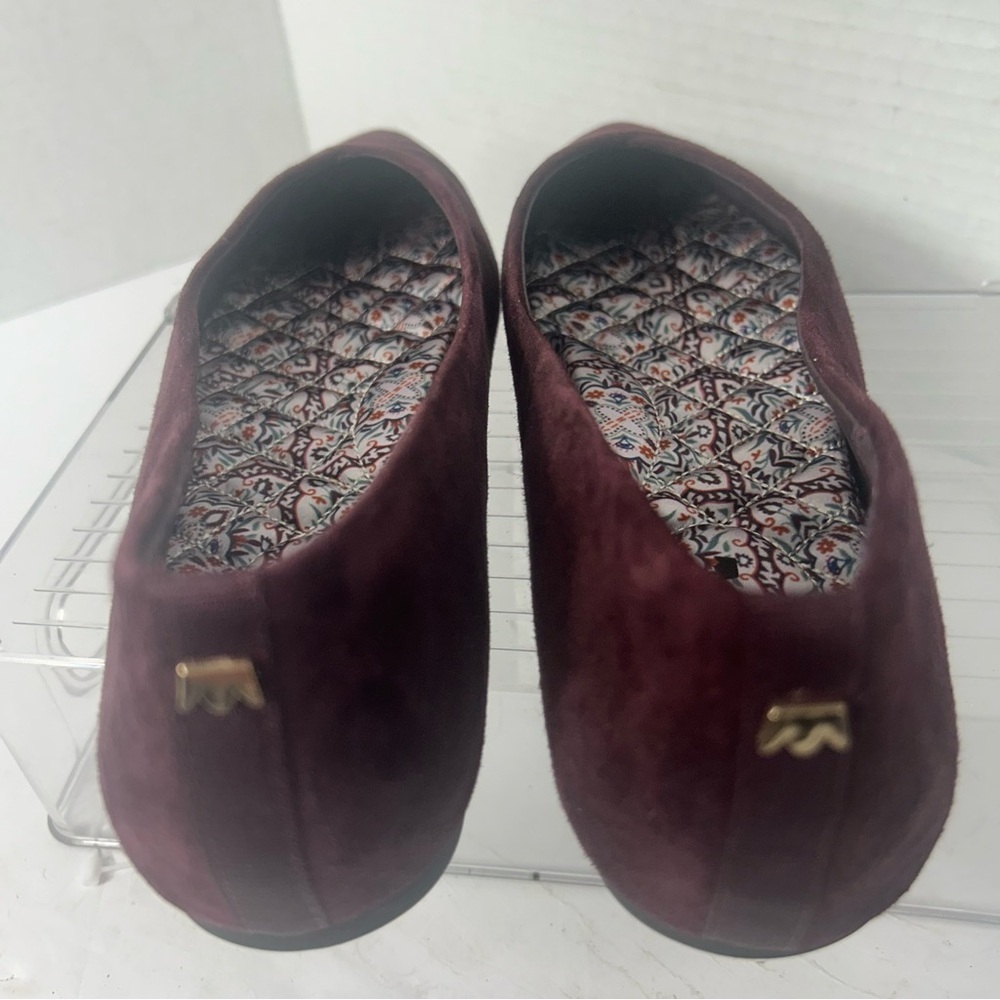 NEW Birdies Women’s The Goldfinch Suede Pointed Toe Elegant Burgundy Flats 7M - Picture 4 of 7